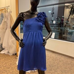 Francesca’s Collections Elegant Blue One-Shoulder Dress